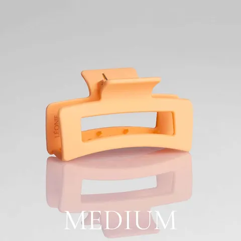 Matt papaya hårklämma Medium 8,5 cm