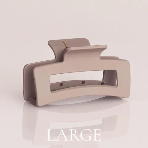 Matt beige hårklämma Large 10,5 cm