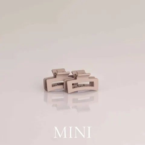 Matt beige hårklämma Mini 2-pack 4,5 cm