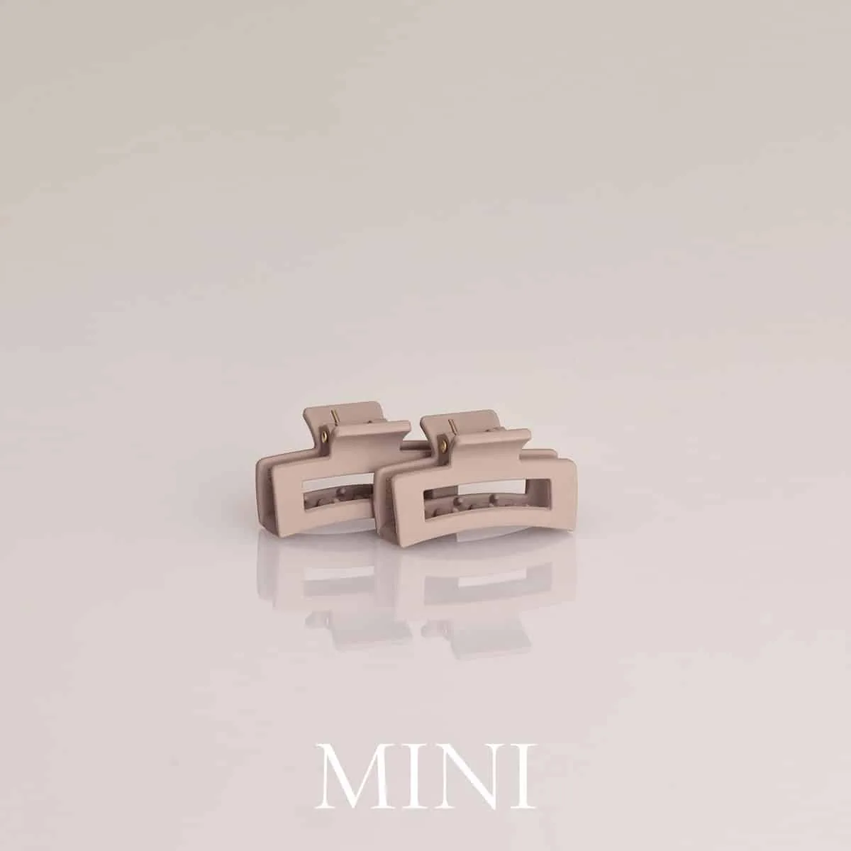 Matt beige hårklämma Mini 2-pack 4,5 cm