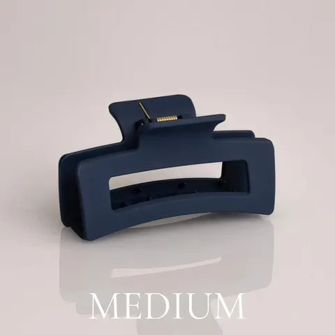 Matt midnattsblå hårklämma Medium 8,5 cm