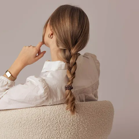 Sidenscrunchie Mini Chokladbrun