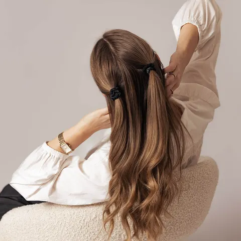 Sidenscrunchie Mini Svart