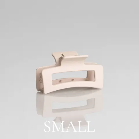 Matt ljusbeige hårklämma Small 6,5 cm