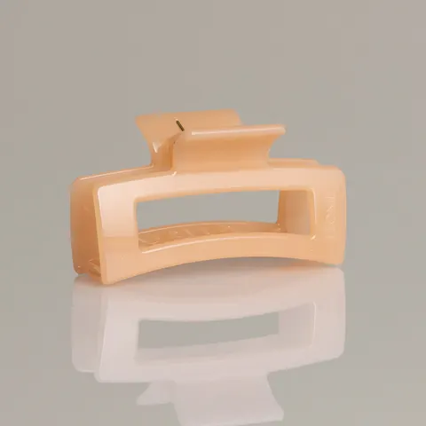 Glansig aprikos hårklämma Medium 8,5 cm