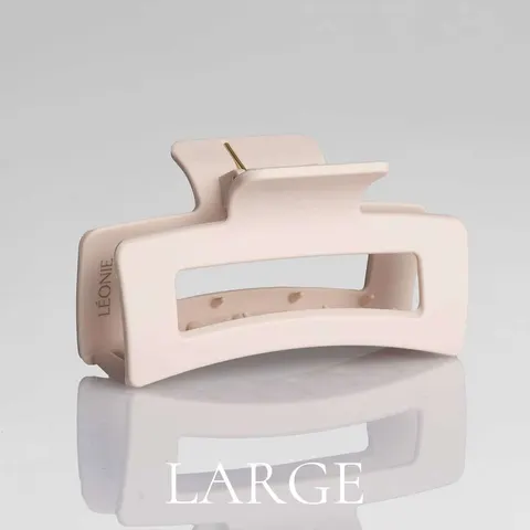 Matt ljusbeige hårklämma Large 10,5 cm