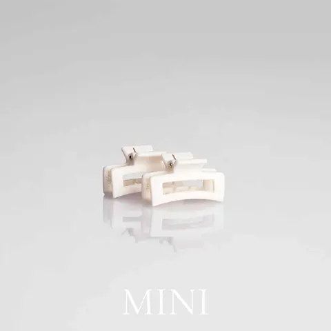 Matt cremevit hårklämma Mini 2-pack 4,5 cm