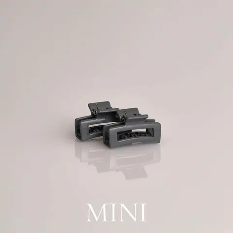 Glansig duvgrå hårklämma Mini 2-pack 4,5 cm