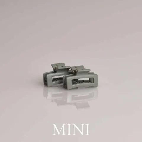 Glansig sagegrön hårklämma Mini 2-pack 4,5 cm